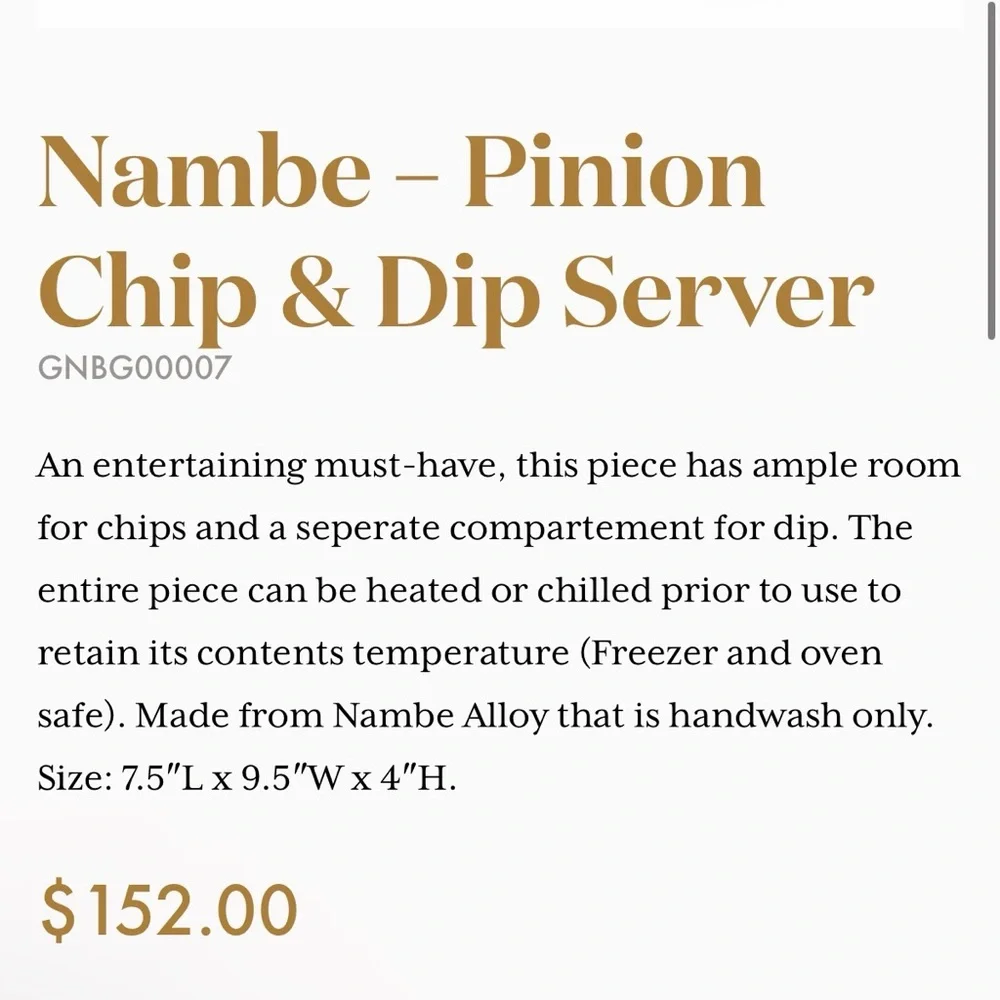 Nambe‎ Silver Chip and Dip Bowl elegant